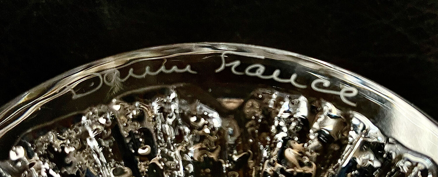 Daum crystal ashtray signed