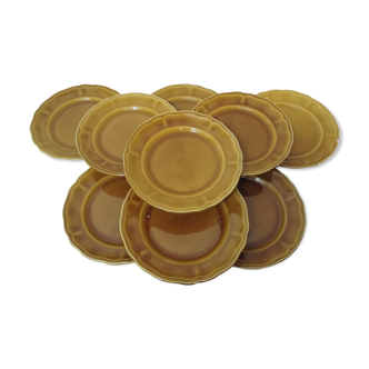 9 assiettes à dessert Lunéville modèle Louis XV Honey
