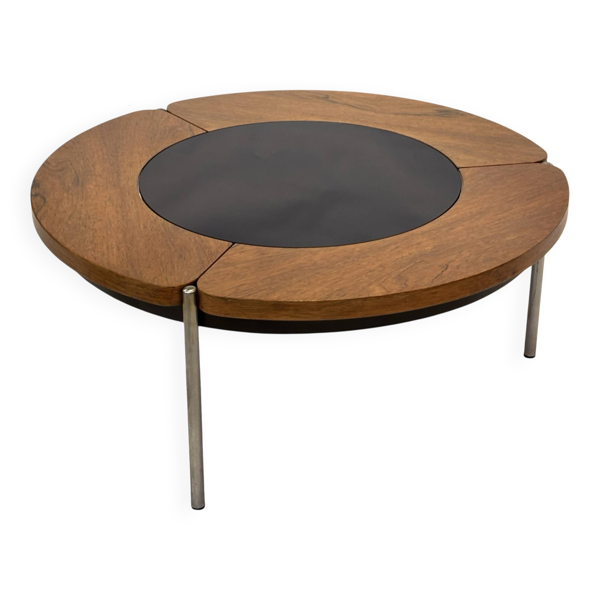 Table basse en palissandre et verre, Danemark années 70