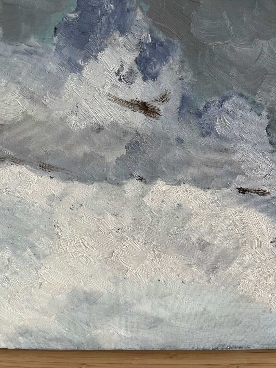 The snow - landscape, oil on canvas