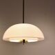 Glashütte Limburg Mushroom Pendant Light in Opal Glass and Brass