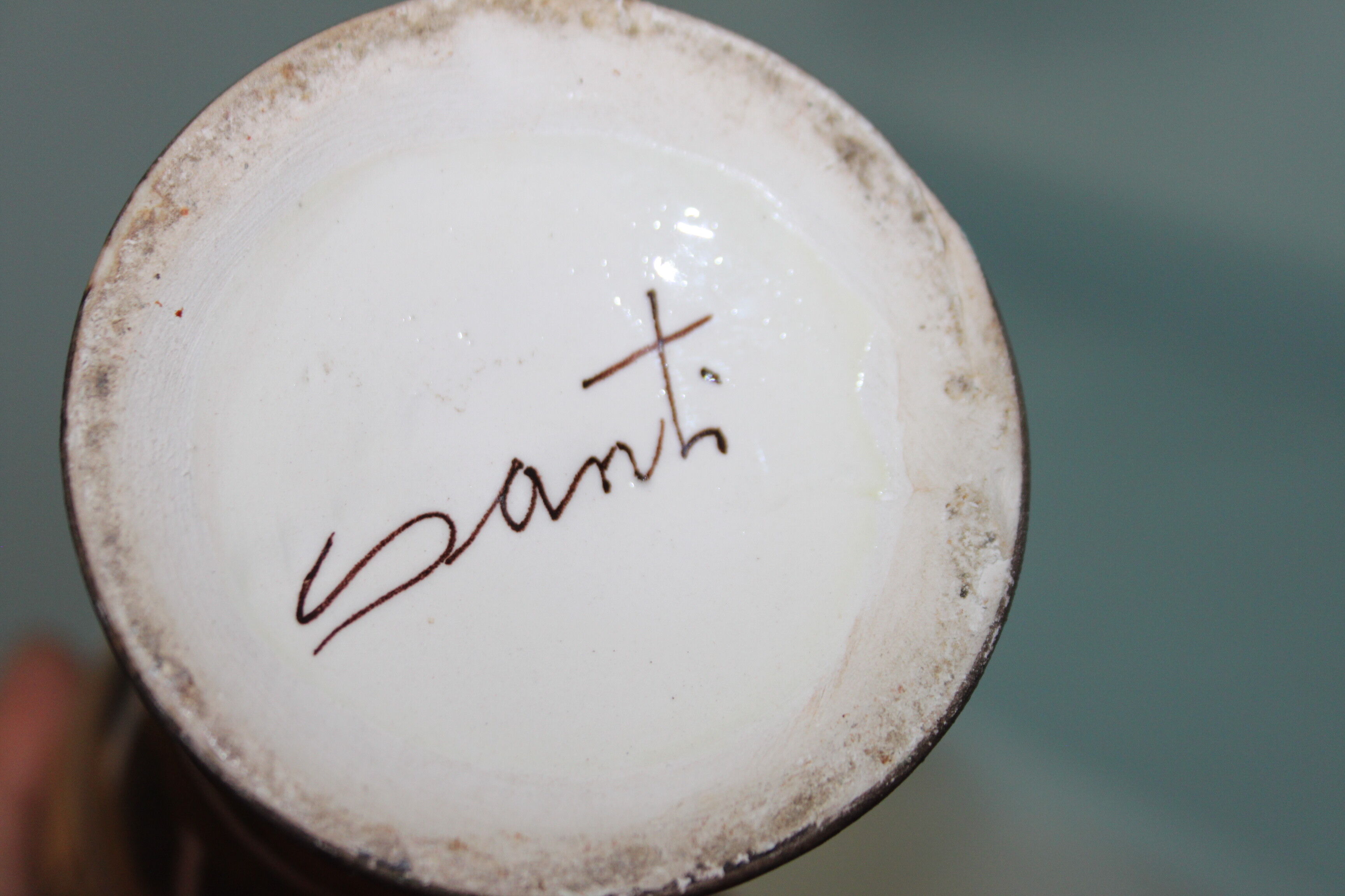 Vintage ceramics from Vallauris. Aiguière of the years 70. Signed Santi.