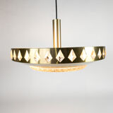 Vitrika - Denmark - pendant- brass - crystal - 60's