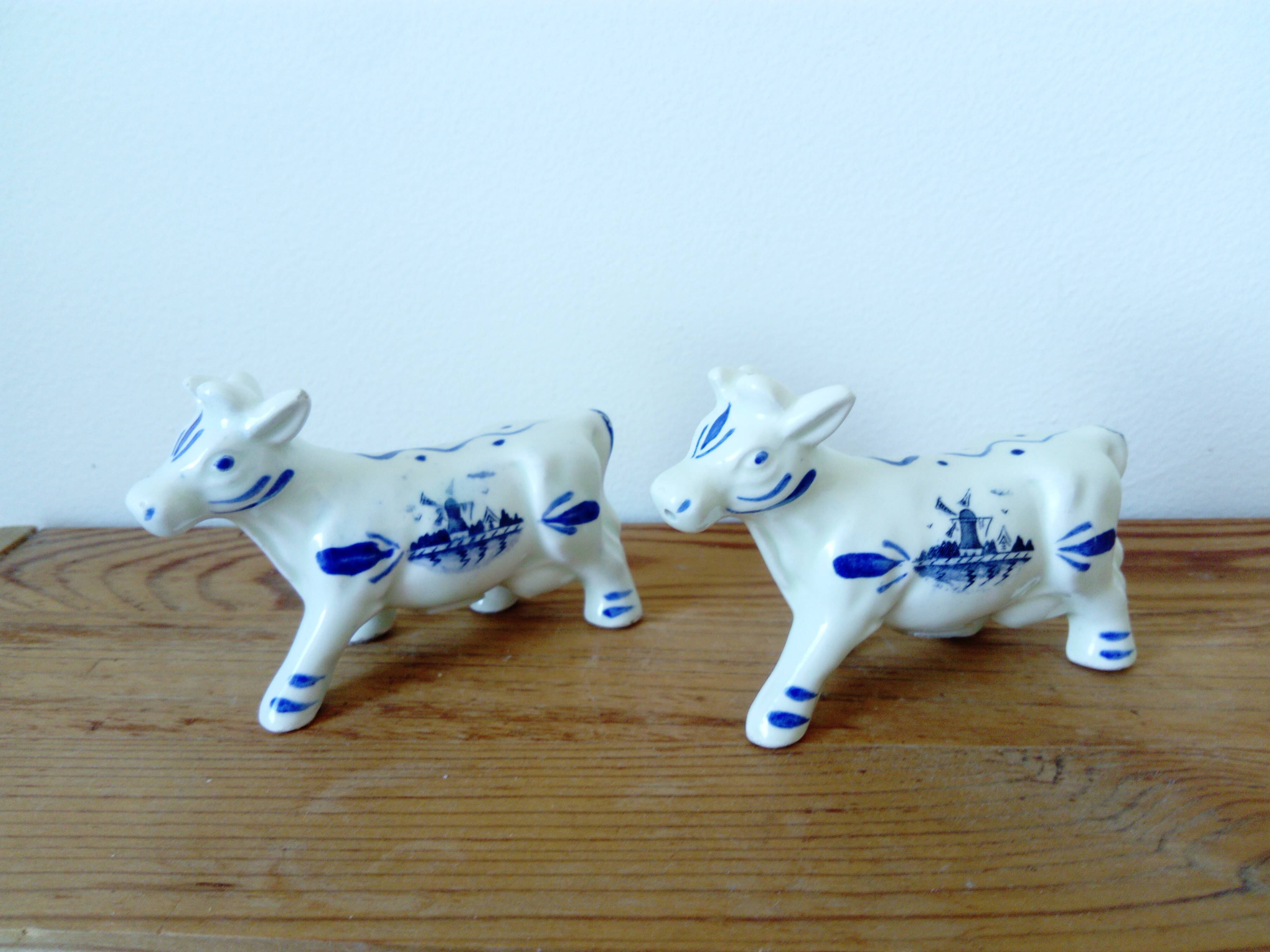 Delft Blue Cow Salt and Pepper Shakers