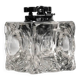 Briquet en verre en forme de cube de glace, années 1970
