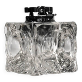 Briquet en verre en forme de cube de glace, années 1970