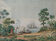 Watercolor painting study "Colonial Scene" Conquest of America