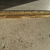 Large gilded mirror 19th century rounded corners mercury glass Louis XVI style