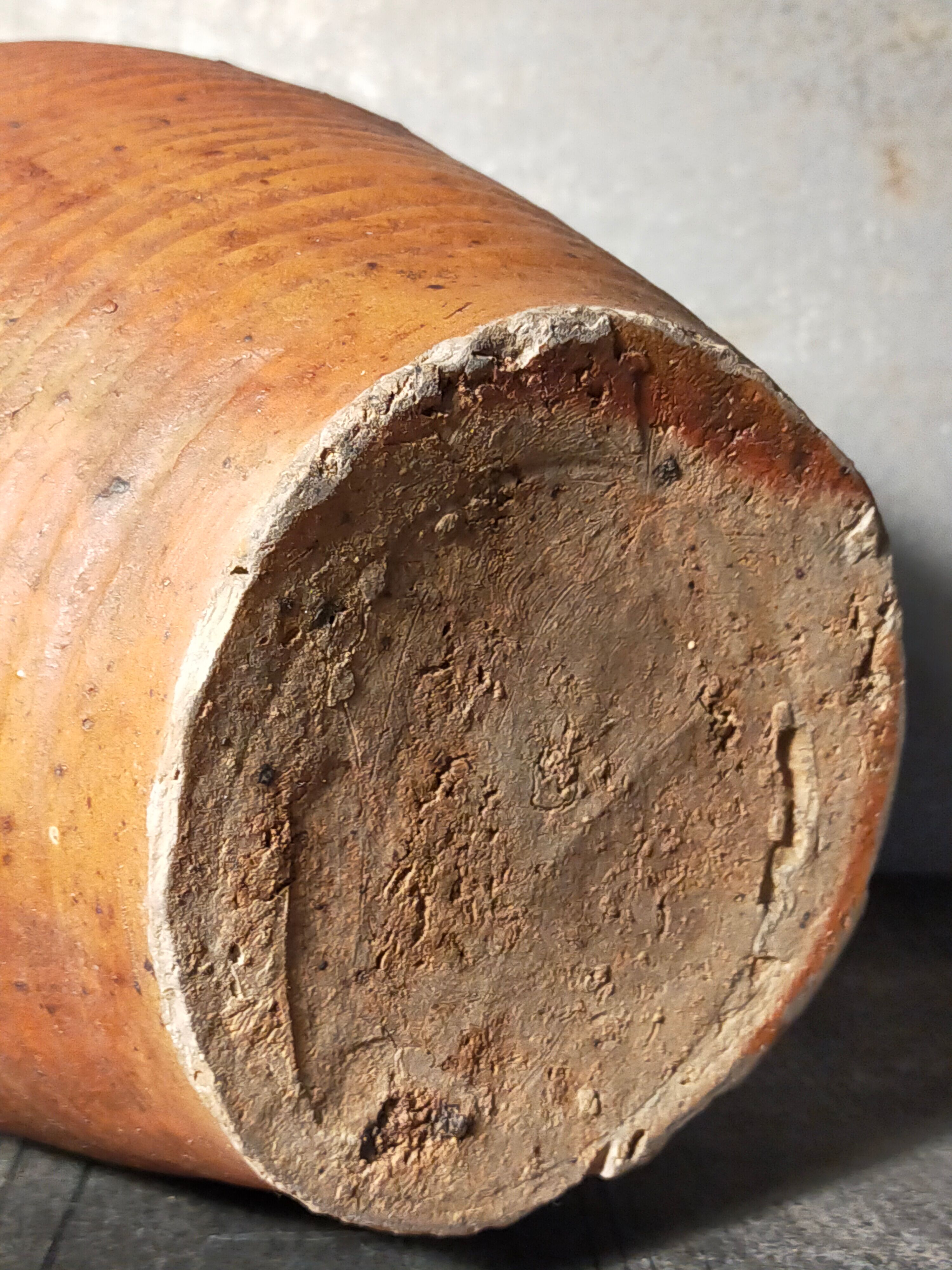 Potter bottle enamelled earth art-populaire XIXth