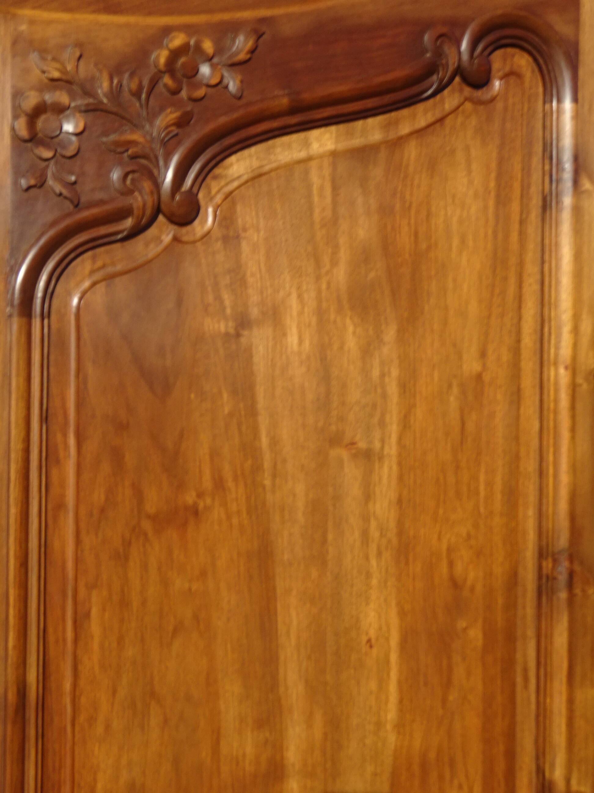 solid walnut wardrobe in Louis XV style