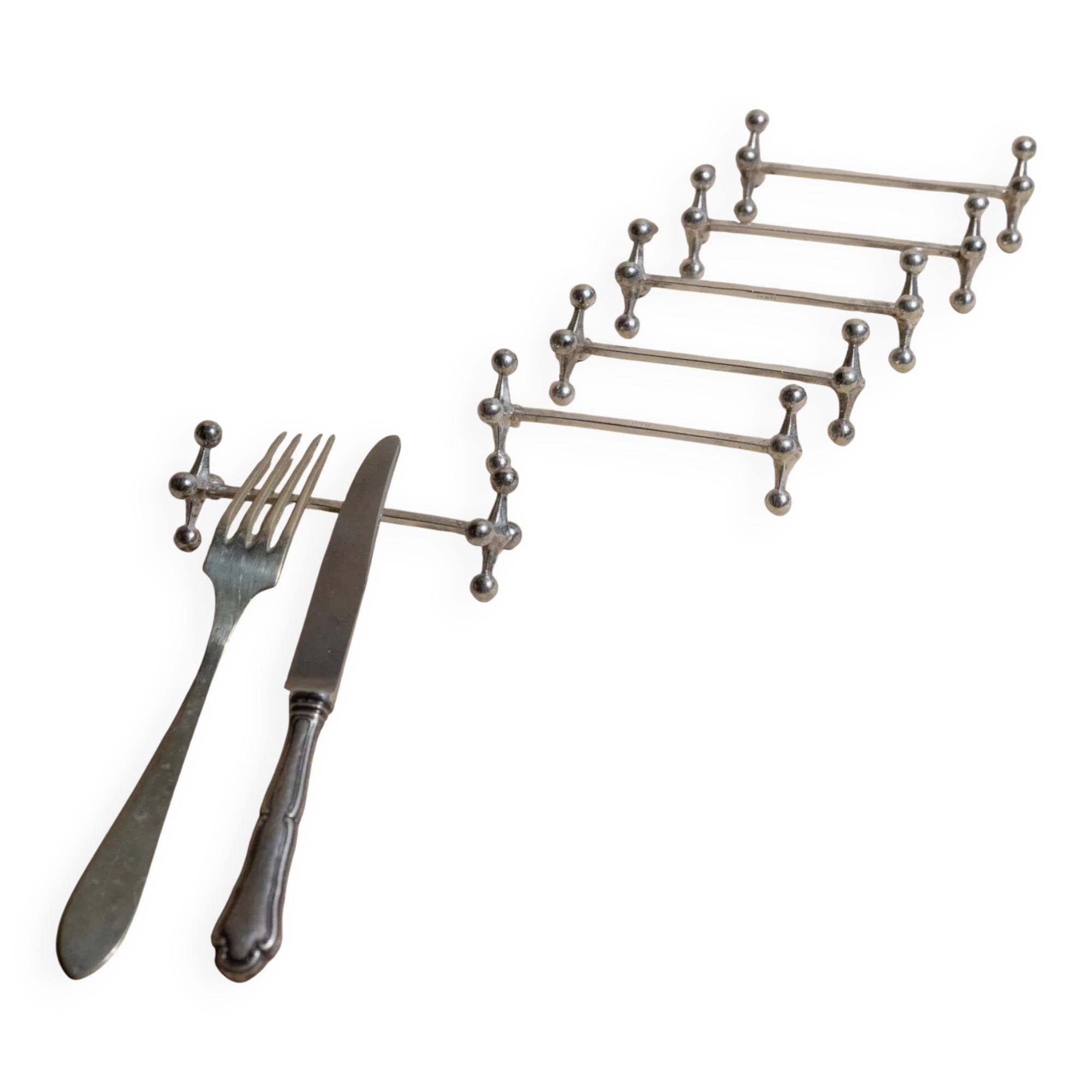 Set of 6 vintage silver-plated knife rests by Berndorf (Germany), 1880s.