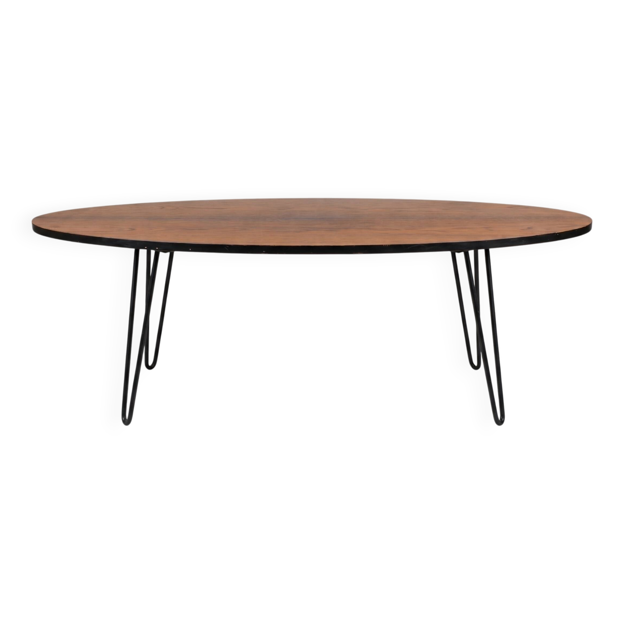 Vintage oval wooden coffee table
