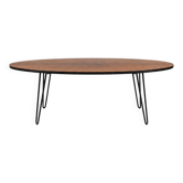 Vintage oval wooden coffee table