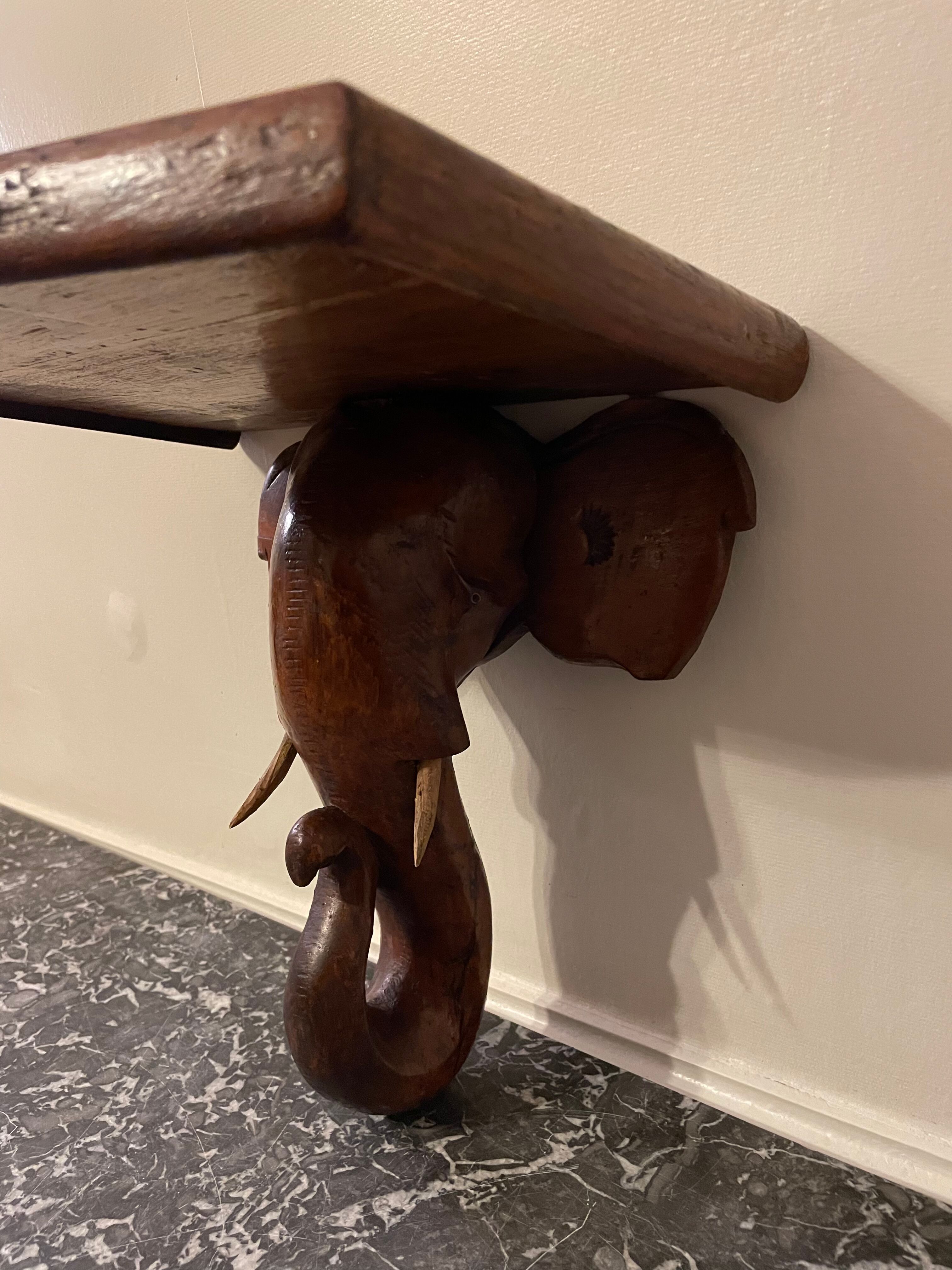 Wall console elephant head