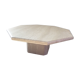 Octagonal coffee table in travertine