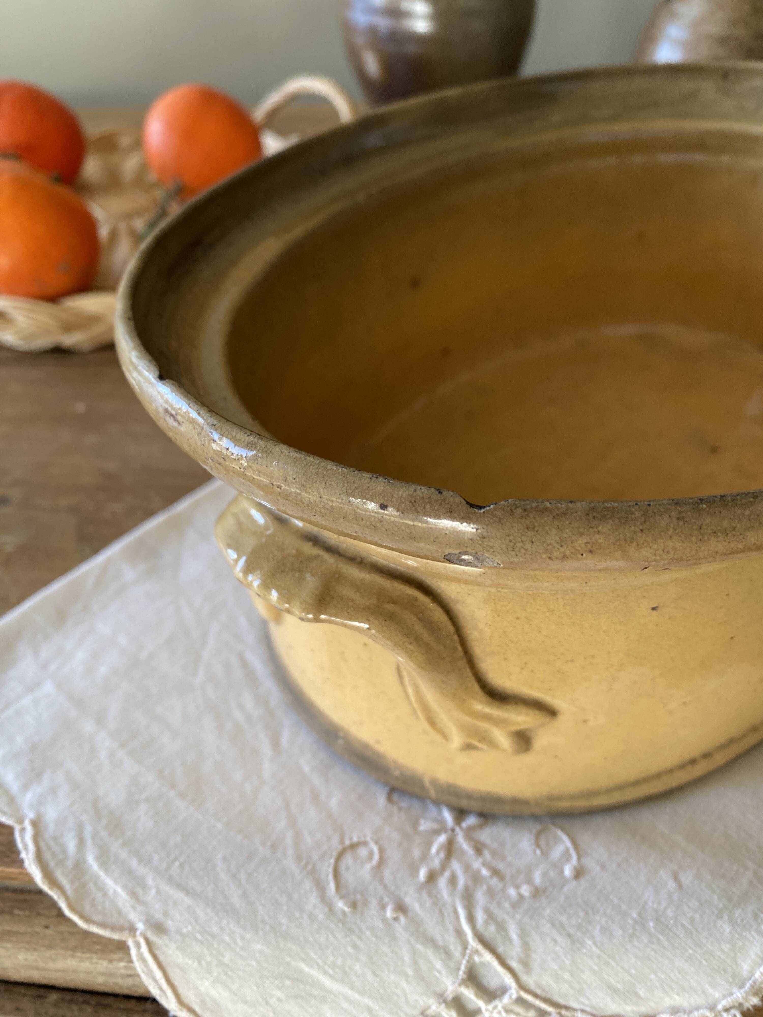 Antique glazed earthenware terrine