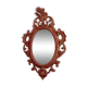 Classic red and gold patinated rocaille mirror, 35 cm x 23 cm