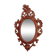 Classic red and gold patinated rocaille mirror, 35 cm x 23 cm