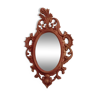 Miroir classique rocaille patiné rouge et or , 35 cm x 23 cm