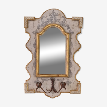 Miroir style Louis 14 montage réalisé avec de vieux panneaux 18ème et un miroir 18ème