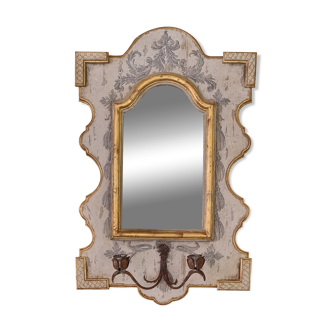 Miroir style Louis 14 montage réalisé avec de vieux panneaux 18ème et un miroir 18ème