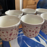 Set of 7 flowered Adams cups