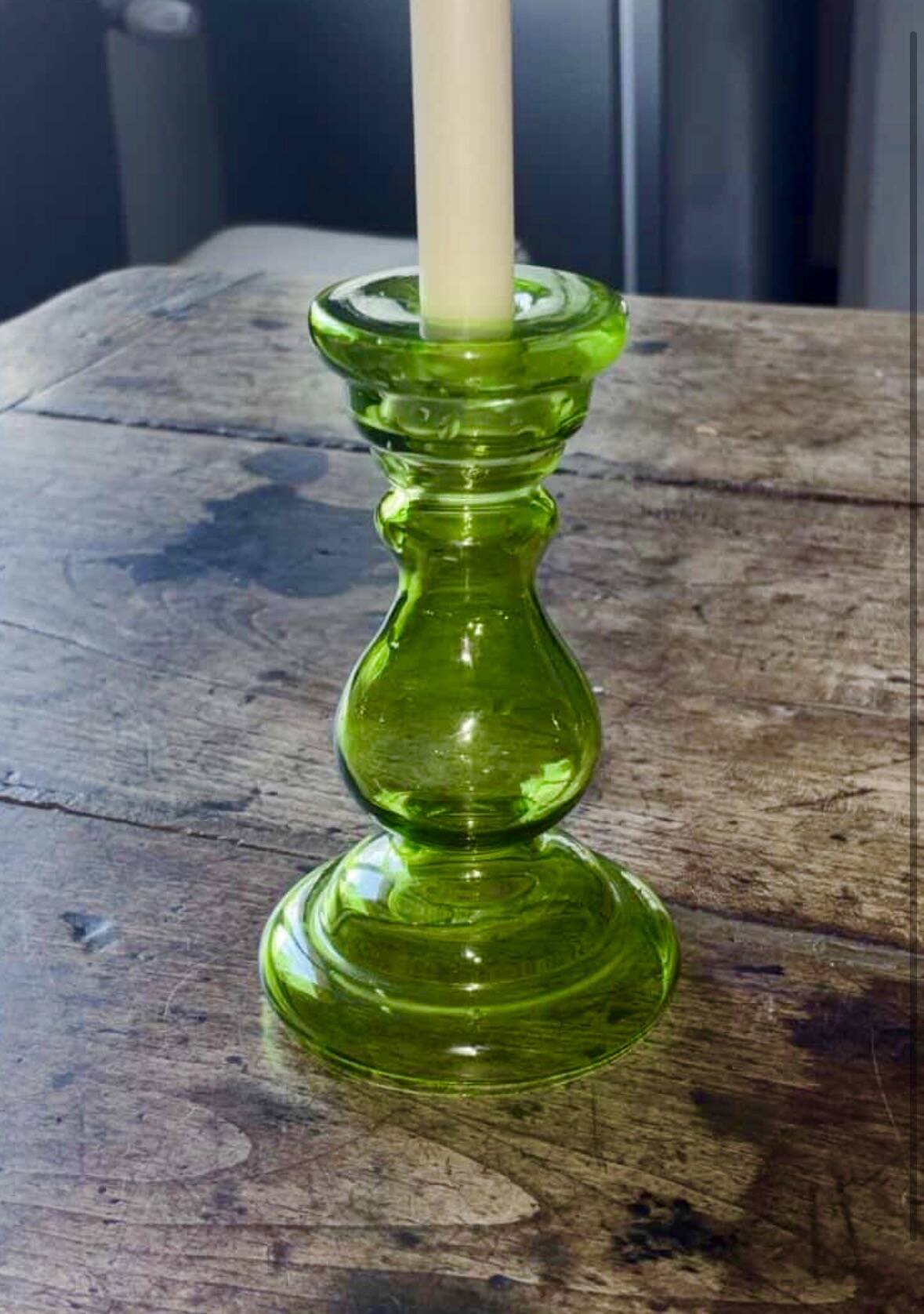 Coloured glass candlestick 60s / 70s