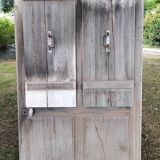 Old door with vintage wooden shutters