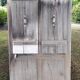 Ancienne porte avec volets en bois Vintage