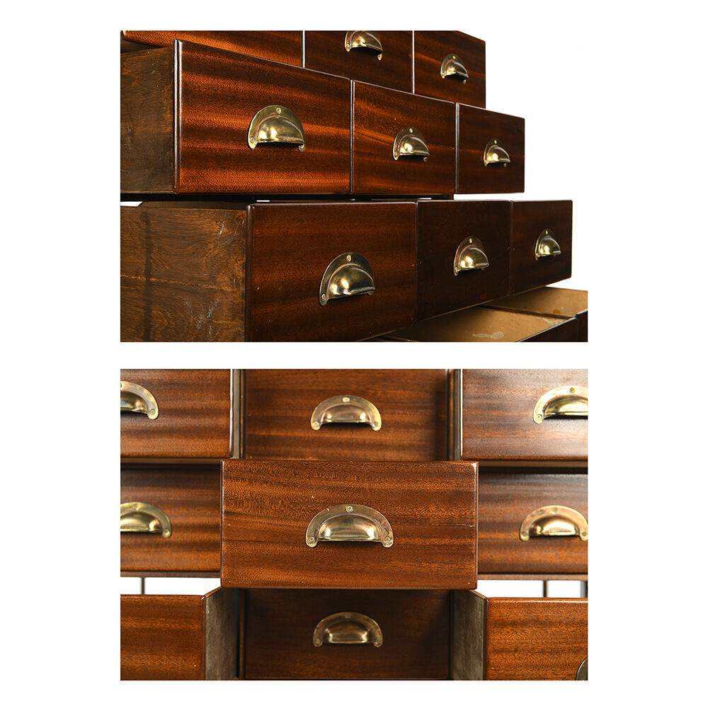 English mahogany and brass blouse furniture