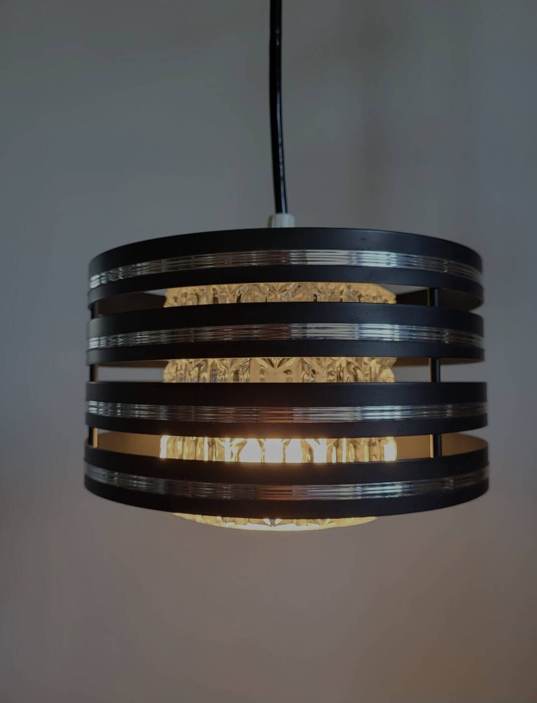 Lampe à suspension design vintage, Hillebrand, vermoedelijk jaren 80