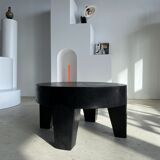 Coffee table en bois massif monoxyle noir