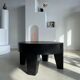 Coffee table en bois massif monoxyle noir