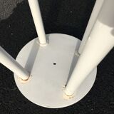 White tinted scandinavian wooden stool 1960