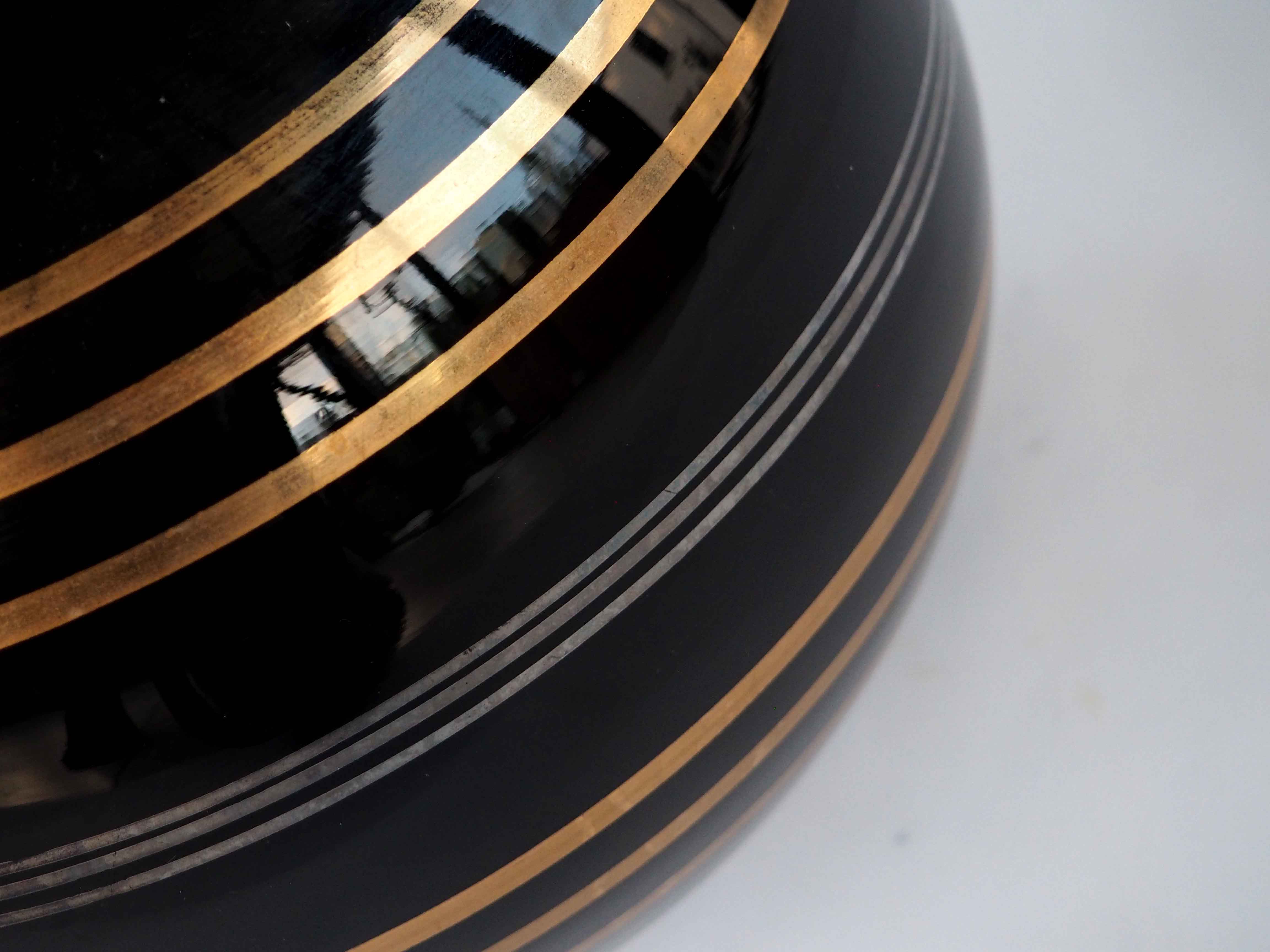 Gold and platinum art deco vase