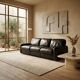 Busnelli Piumotto 1970s Black Leather 3-Seater Sofa
