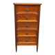 Louis XVI solid cherry wood chest of drawers with 5 drawers, 1980.