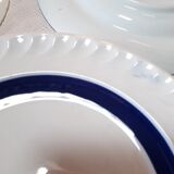 Lot de 5 assiettes à dessert 19,6cm bleues et blanches
