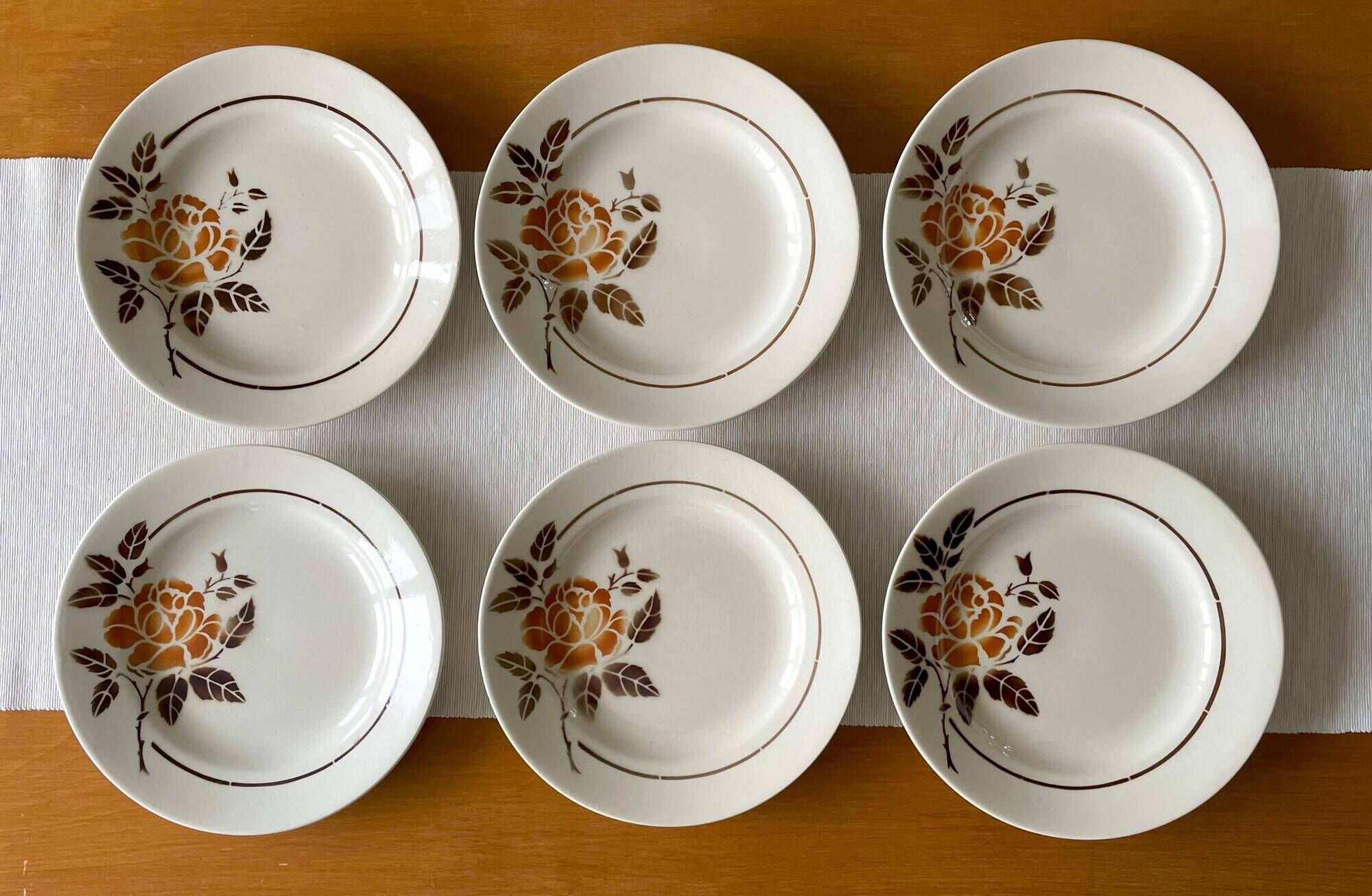 6 old earthenware plates from Saint-Amand (North)