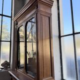Old XL Napoleonic oak glass bookcase, 19th century