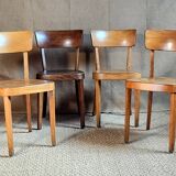 Set 4 chaises bistrot "Classic" de Horgen-Glarus Suisse années 50