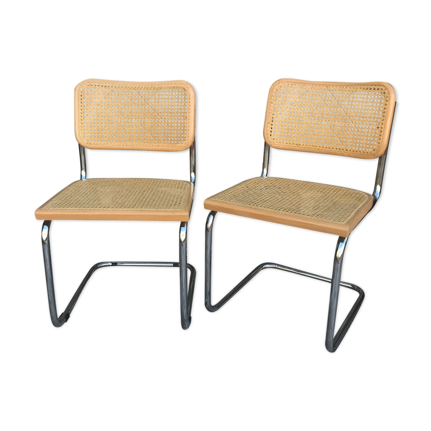 Paire de chaises B32 Cesca par Marcel Breuer