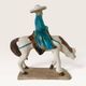Cheval et cavalier chinois en terre cuite émaillée, XXe