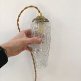 Vintage pressed glass pendant lamp