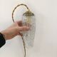 Vintage pressed glass pendant lamp