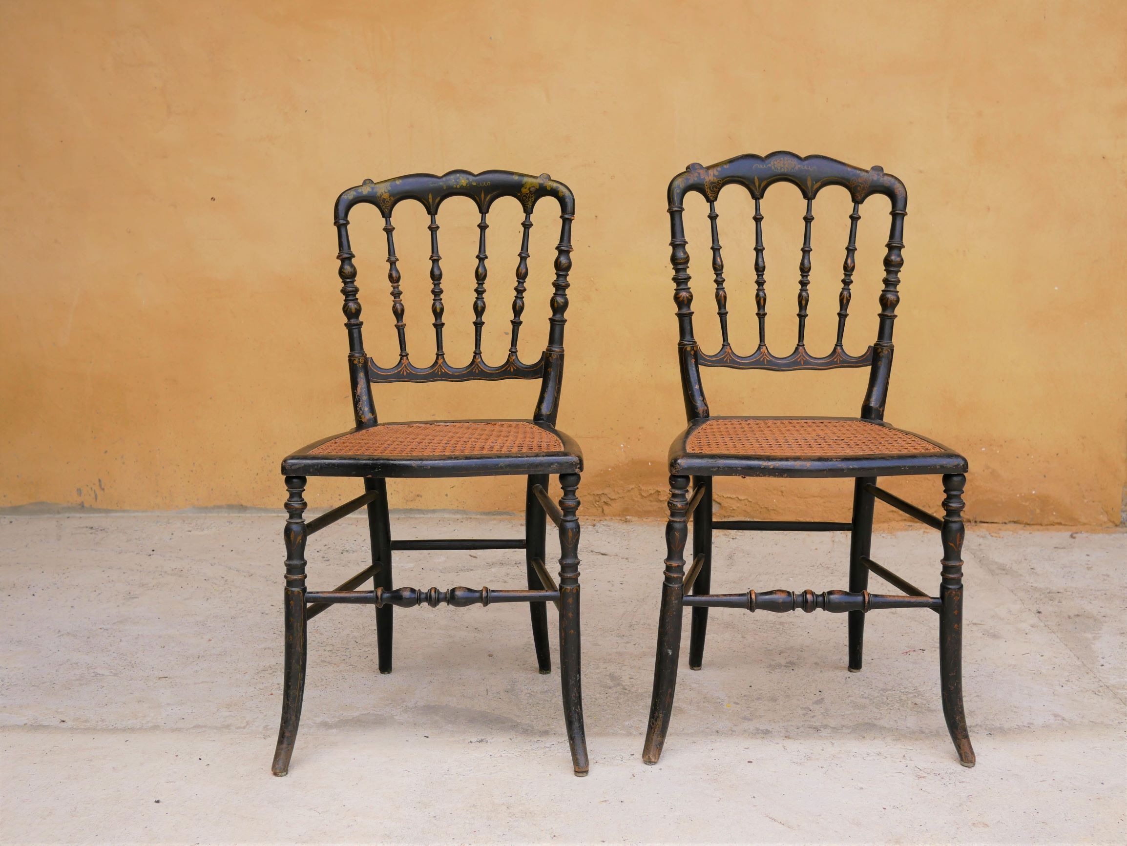 Napoleon III wooden and canning chair, 1920s