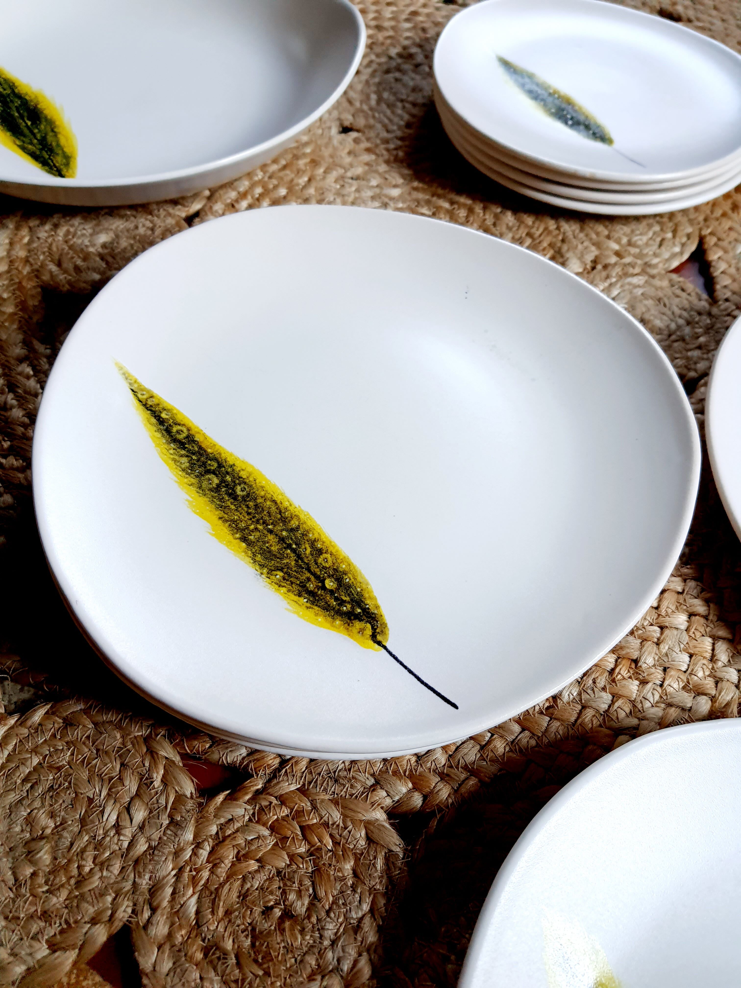 Service plates Feather NIDERVILLER vintage