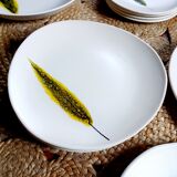 Service assiettes plume Niderviller vintage