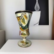 Bequet Quaregnon, pedestal vase with bird decoration circa 1950