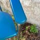 Set of 6 vintage Italian design chairs in leather and chrome metal.